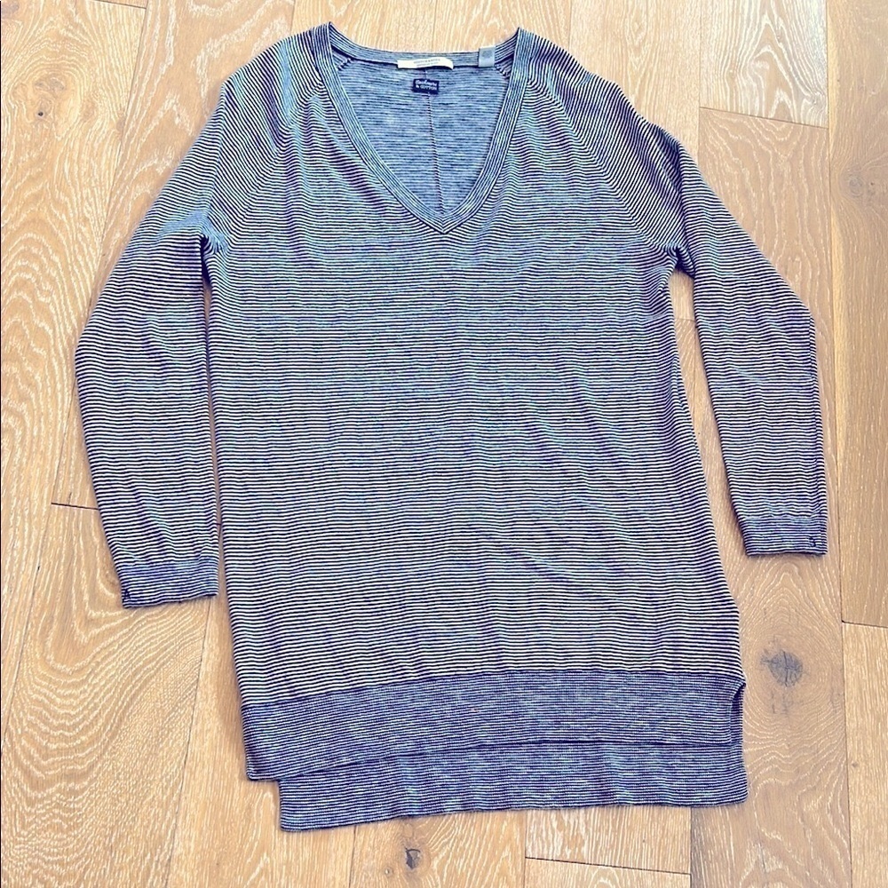 Scotch & Soda Cashmere & Cotton Striped V Neck Tunic